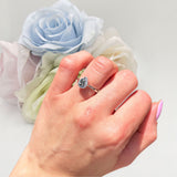 Pear Teardrop Halo Solitaire Ring