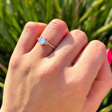 Vintage Style Oval Natural Stone Trillium Ring