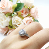 Art Deco Halo Engagement Ring