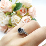 Art Deco Halo Engagement Ring