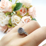 Art Deco Halo Engagement Ring