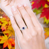 Two Piece Round Natural Stone Art Deco Ring