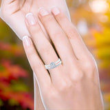 Two Piece Round Natural Stone Art Deco Ring