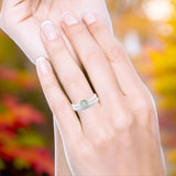 Two Piece Round Natural Stone Art Deco Ring