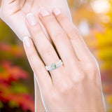 Two Piece Round Natural Stone Art Deco Ring