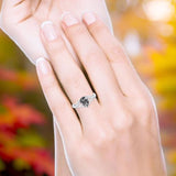 Art Deco Pear Teardrop Natural Stone Ring