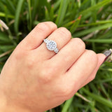 Vintage Style Round Natural Stone Floral Ring