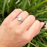 Teardrop Pear Natural Stone Halo Ring