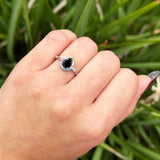 Teardrop Pear Natural Stone Halo Ring