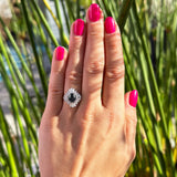 Floral Art Deco Halo Ring