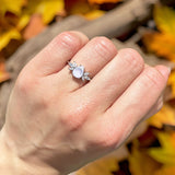 Art Deco Pear Teardrop Natural Stone Ring