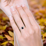 Art Deco Oval Natural Stone Solitaire Ring