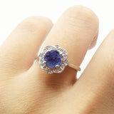 Floral Style Round Natural Stone Ring