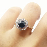 Floral Style Round Natural Stone Ring