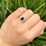 Vintage Style Pear Teardrop Natural Stone Ring
