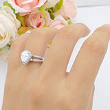 Vintage Style Pear Teardrop Natural Stone Ring