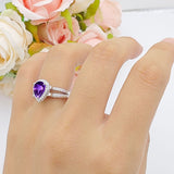 Vintage Style Pear Teardrop Natural Stone Ring