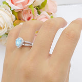 Vintage Style Pear Teardrop Natural Stone Ring