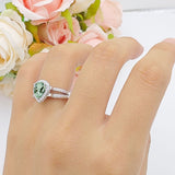 Vintage Style Pear Teardrop Natural Stone Ring