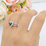 Vintage Style Pear Teardrop Natural Stone Ring