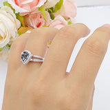 Vintage Style Pear Teardrop Natural Stone Ring
