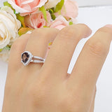 Vintage Style Pear Teardrop Natural Stone Ring