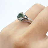 Two Tone Oval Natural Stone Ring