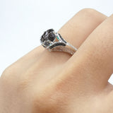 Two Tone Oval Natural Stone Ring