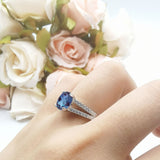 Oval Natural Stone Split Shank Ring