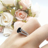 Oval Natural Stone Split Shank Ring