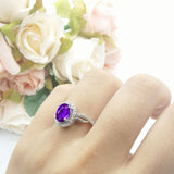 Oval Natural Stone Split Shank Twisted Ring