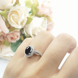 Oval Natural Stone Split Shank Twisted Ring