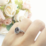 Oval Natural Stone Split Shank Twisted Ring