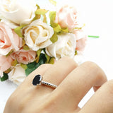 Oval Natural Stone Braided Twisted Ring