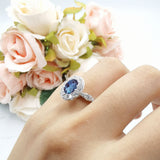 Oval Natural Stone Art Deco Ring