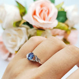 Oval Natural Stone Leaf Split Shank Ring