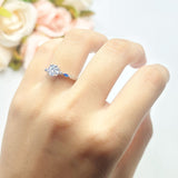 Minimalist Round Natural Stone Art Deco Ring