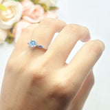 Minimalist Round Natural Stone Art Deco Ring