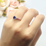 Minimalist Round Natural Stone Art Deco Ring