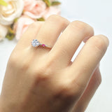 Minimalist Round Natural Stone Art Deco Ring