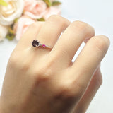 Minimalist Round Natural Stone Art Deco Ring