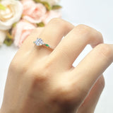 Minimalist Round Natural Stone Art Deco Ring