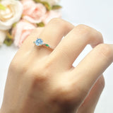 Minimalist Round Natural Stone Art Deco Ring