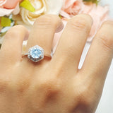 Vintage Style Round Natural Stone Hexagonal Ring