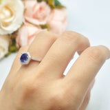 Vintage Style Round Natural Stone Hexagonal Ring