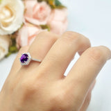 Vintage Style Round Natural Stone Hexagonal Ring