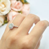 Vintage Style Round Natural Stone Hexagonal Ring