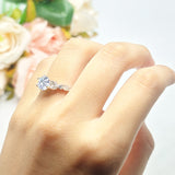 Round Natural Stone Leaf Vintage Style Ring
