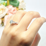 Round Natural Stone Leaf Vintage Style Ring