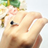 Round Natural Stone Leaf Vintage Style Ring